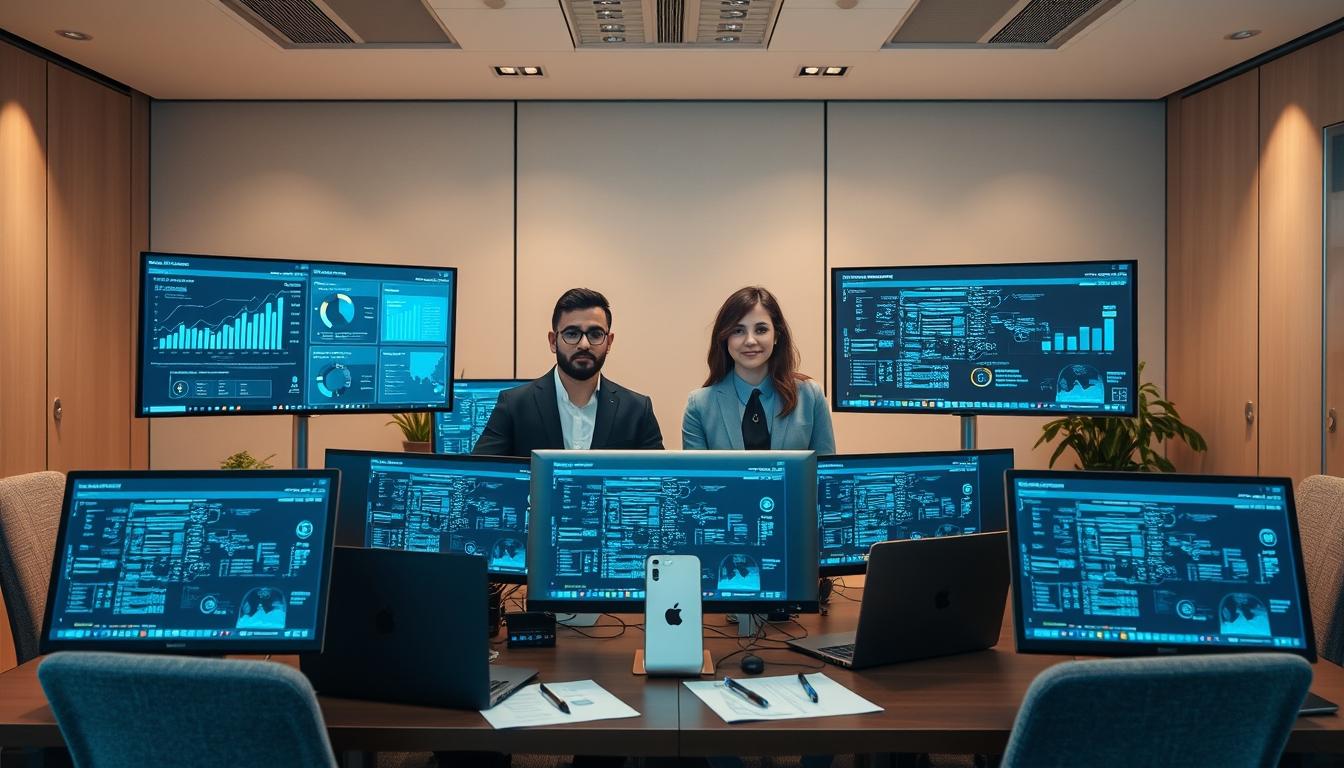 Business software development team collaboration